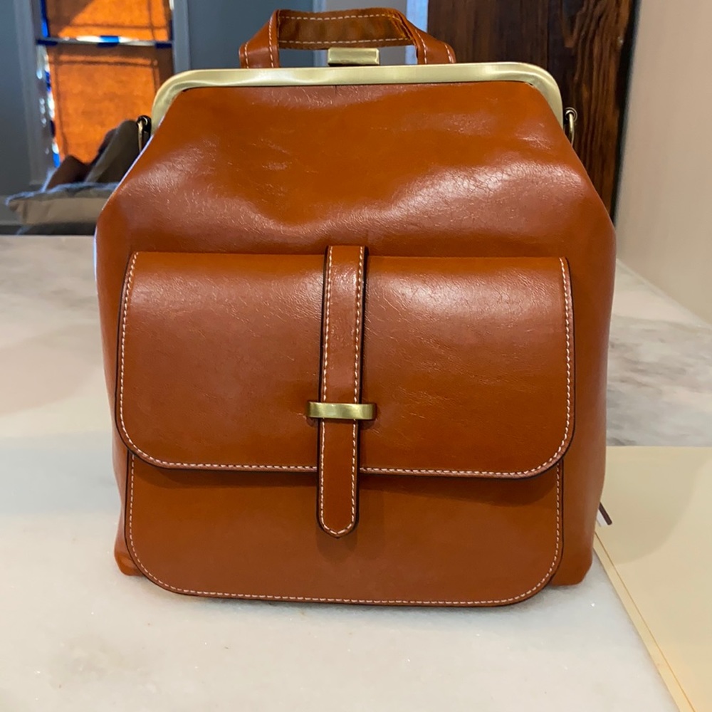Brand new never used authentic leather backpack